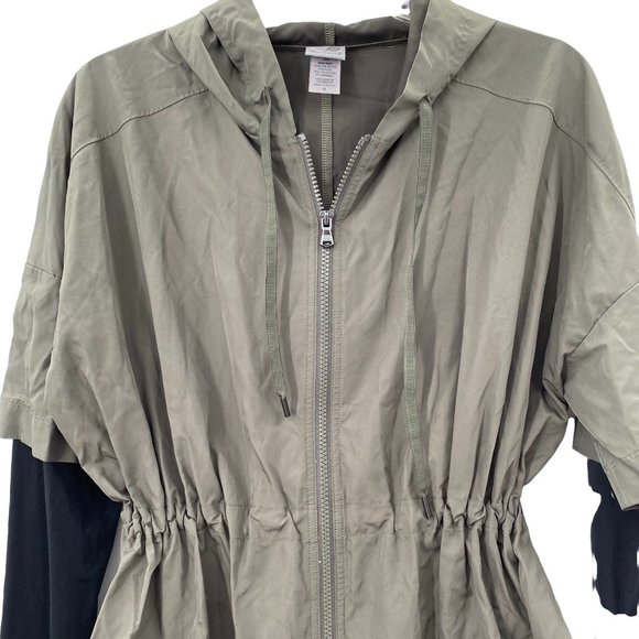 CHAMPION LAYERED LOOK HOODED GREEN TOP WOMENS SIZE MEDIUM - Picture 2 of 5